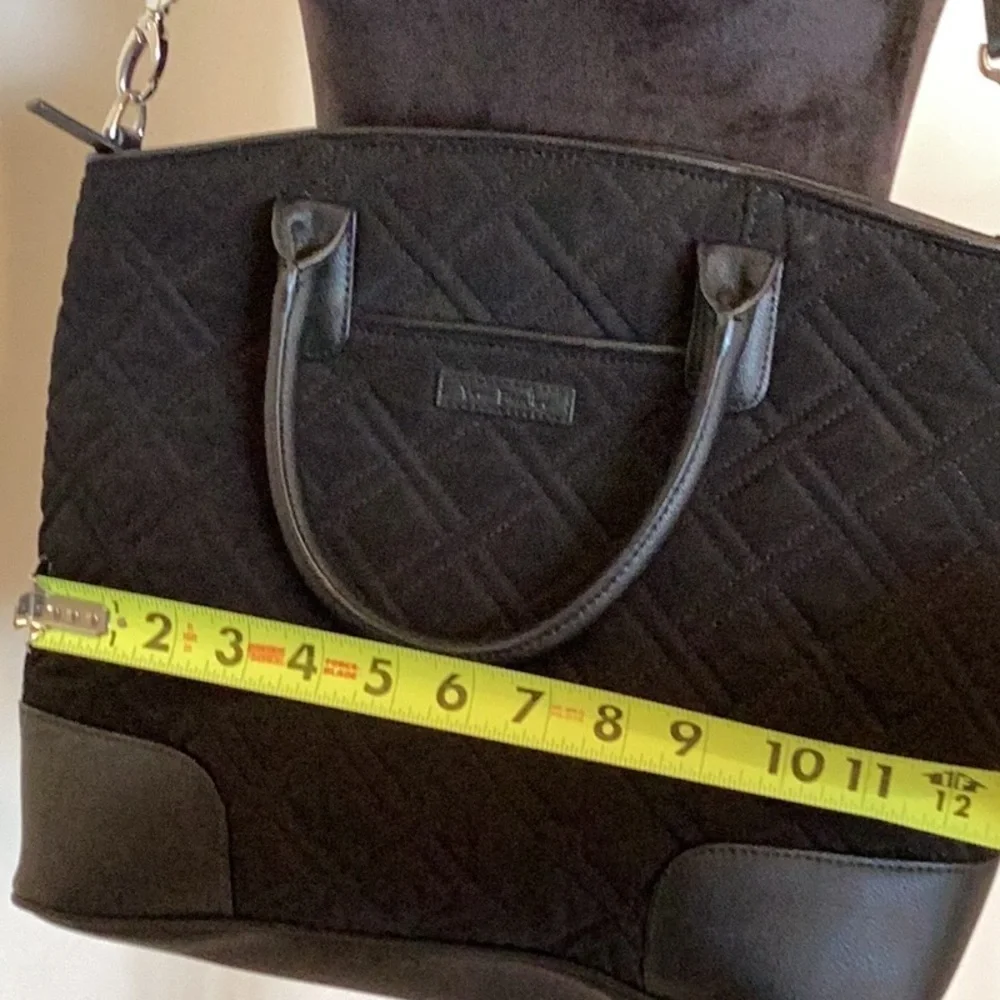 Vera Bradley Day Off Satchel Classic quilted black shoulder or handbag